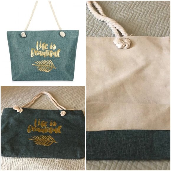 OVERSIZED 2 TONE TOTE BAG - Picture 8 of 9